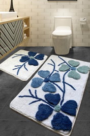 Mijölnir Juego de alfombras de baño Kırcicegi - Azul